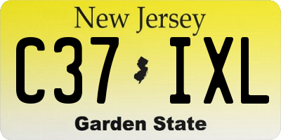 NJ license plate C37IXL