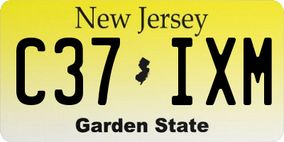 NJ license plate C37IXM