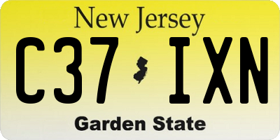 NJ license plate C37IXN