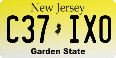 NJ license plate C37IXO