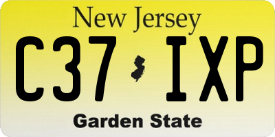 NJ license plate C37IXP