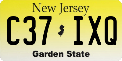 NJ license plate C37IXQ