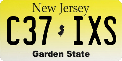 NJ license plate C37IXS