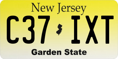 NJ license plate C37IXT