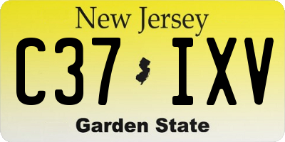 NJ license plate C37IXV