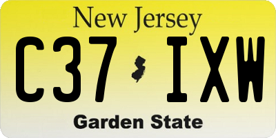 NJ license plate C37IXW
