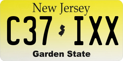NJ license plate C37IXX