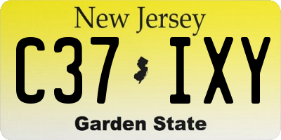 NJ license plate C37IXY
