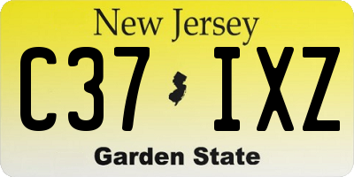 NJ license plate C37IXZ