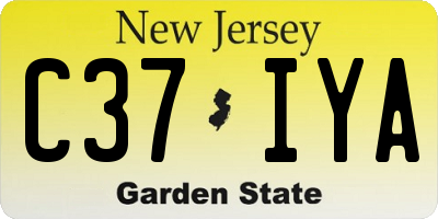 NJ license plate C37IYA