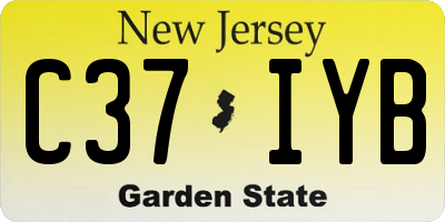 NJ license plate C37IYB