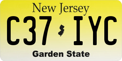 NJ license plate C37IYC