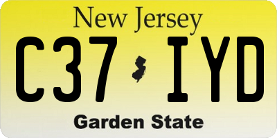 NJ license plate C37IYD