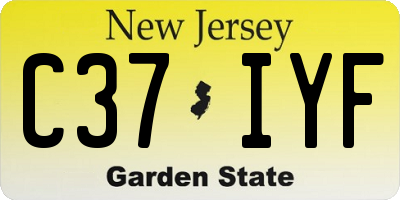 NJ license plate C37IYF