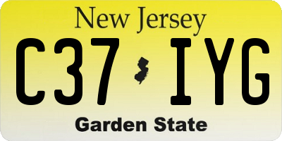 NJ license plate C37IYG