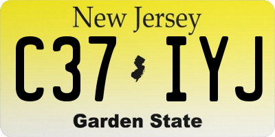 NJ license plate C37IYJ