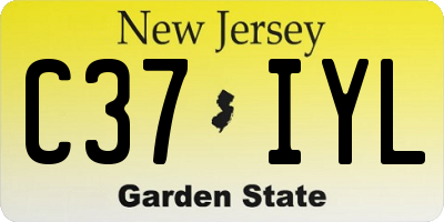 NJ license plate C37IYL