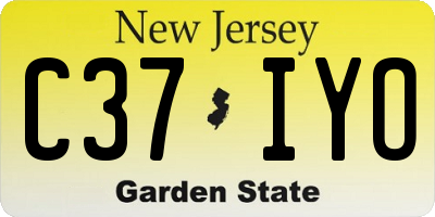 NJ license plate C37IYO