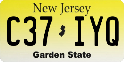 NJ license plate C37IYQ