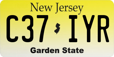 NJ license plate C37IYR