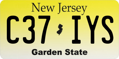 NJ license plate C37IYS
