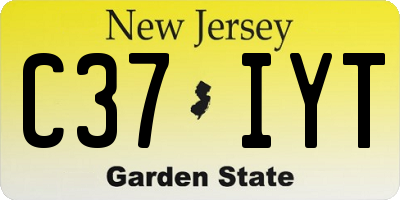 NJ license plate C37IYT