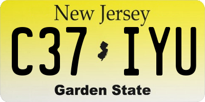 NJ license plate C37IYU