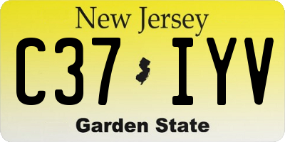 NJ license plate C37IYV