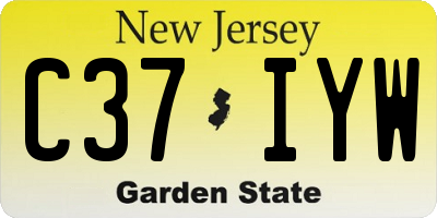 NJ license plate C37IYW