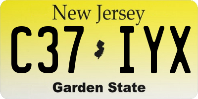 NJ license plate C37IYX
