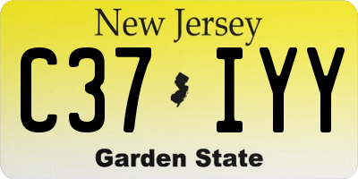 NJ license plate C37IYY