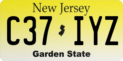 NJ license plate C37IYZ