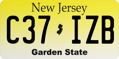 NJ license plate C37IZB