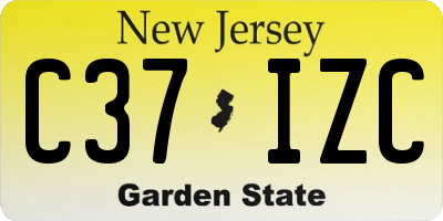NJ license plate C37IZC