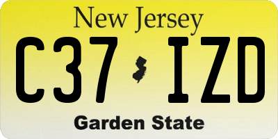 NJ license plate C37IZD
