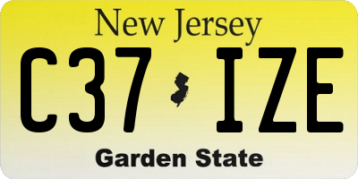 NJ license plate C37IZE