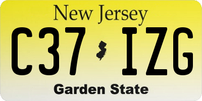 NJ license plate C37IZG