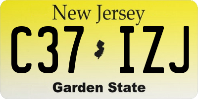 NJ license plate C37IZJ