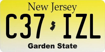 NJ license plate C37IZL