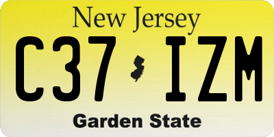 NJ license plate C37IZM