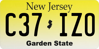 NJ license plate C37IZO