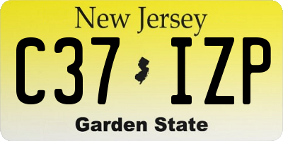 NJ license plate C37IZP