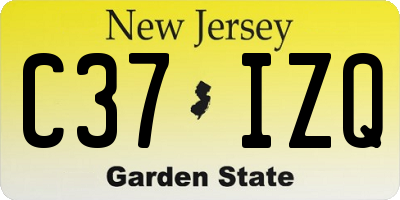 NJ license plate C37IZQ