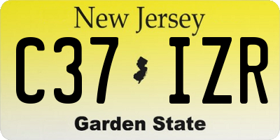 NJ license plate C37IZR