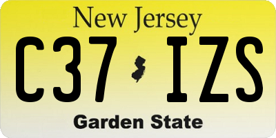 NJ license plate C37IZS