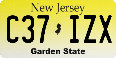 NJ license plate C37IZX