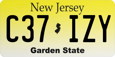 NJ license plate C37IZY