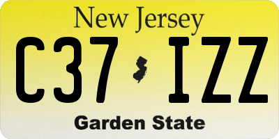 NJ license plate C37IZZ