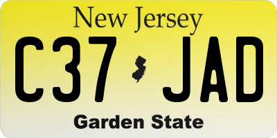 NJ license plate C37JAD