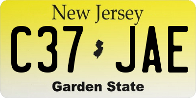 NJ license plate C37JAE